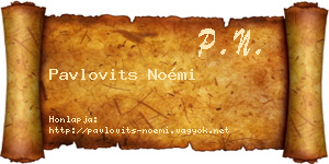 Pavlovits Noémi névjegykártya